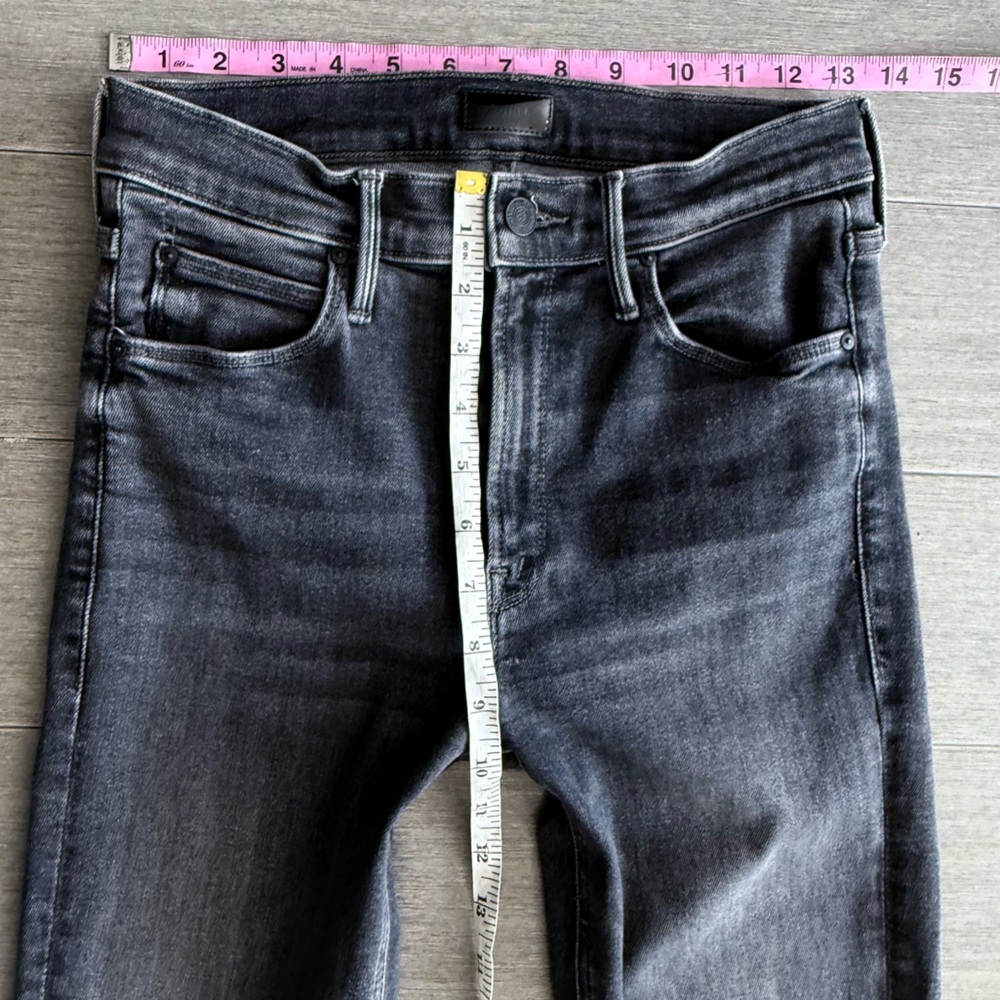 Mother Mid Rise Dazzler in The Night Is Watching 27 Stretch Black Gray Denim - Picture 15 of 16